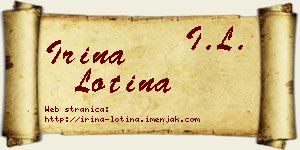 Irina Lotina vizit kartica